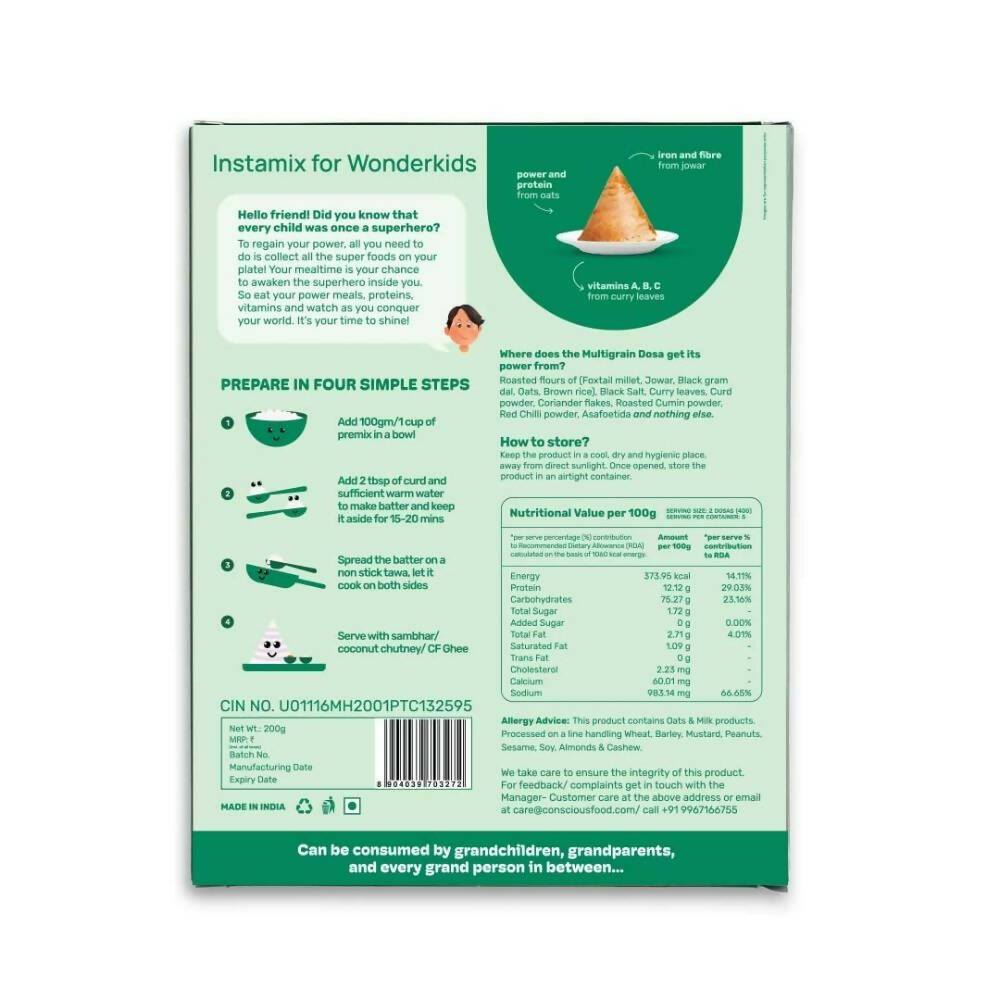 Conscious Food Multigrain Dosa - Swadesiicart