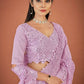 Vamsee Lavender Georgette Designer Saree - Swadesiicart
