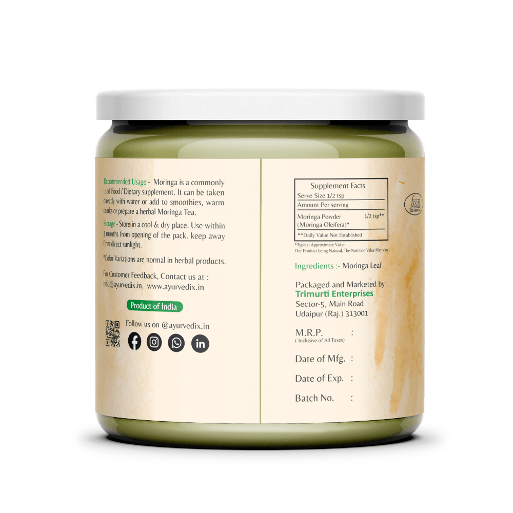 Ayurvedix Organic Moringa Leaf Powder - Swadesiicart