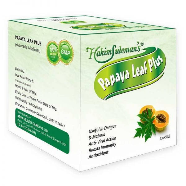 Hakim Suleman's Papaya Leaf Plus Capsules | Swadesiicart