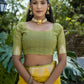 Vishnu Weaves Women's Yellow Raw Silk Zari Woven Saree with Blouse - Swadesiicart