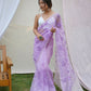 Vamsee Ishaq Lavender Organza Saree - Swadesiicart