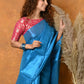 Very Much Indian Fusion Cotton Tissue Shimmer Saree - Light Blue | Swadesiicart