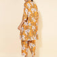 Janasya Women's Mustard Moss Digital Floral Printed Casual A-line Co-ords - Swadesiicart
