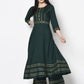 Aniyah Rayon Bottle Green Color Flared Slip-On Palazzo (AN-206K)