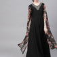 Ahalyaa Women's Black Crepe Dress | Swadesiicart