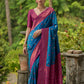 Vishnu Weaves Women's Blue Banarasi Silk Zari Woven Saree with Blouse - Swadesiicart