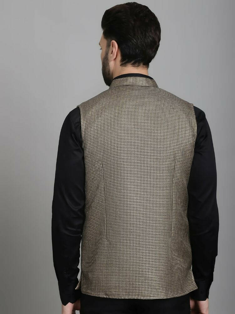 Even Apparels Nehru Jacket With Welt Pockets - Beige | Swadesiicart