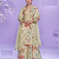 Aarshi Fashions Pale Yellow Floral Print Full Stitched Palazzo Suits