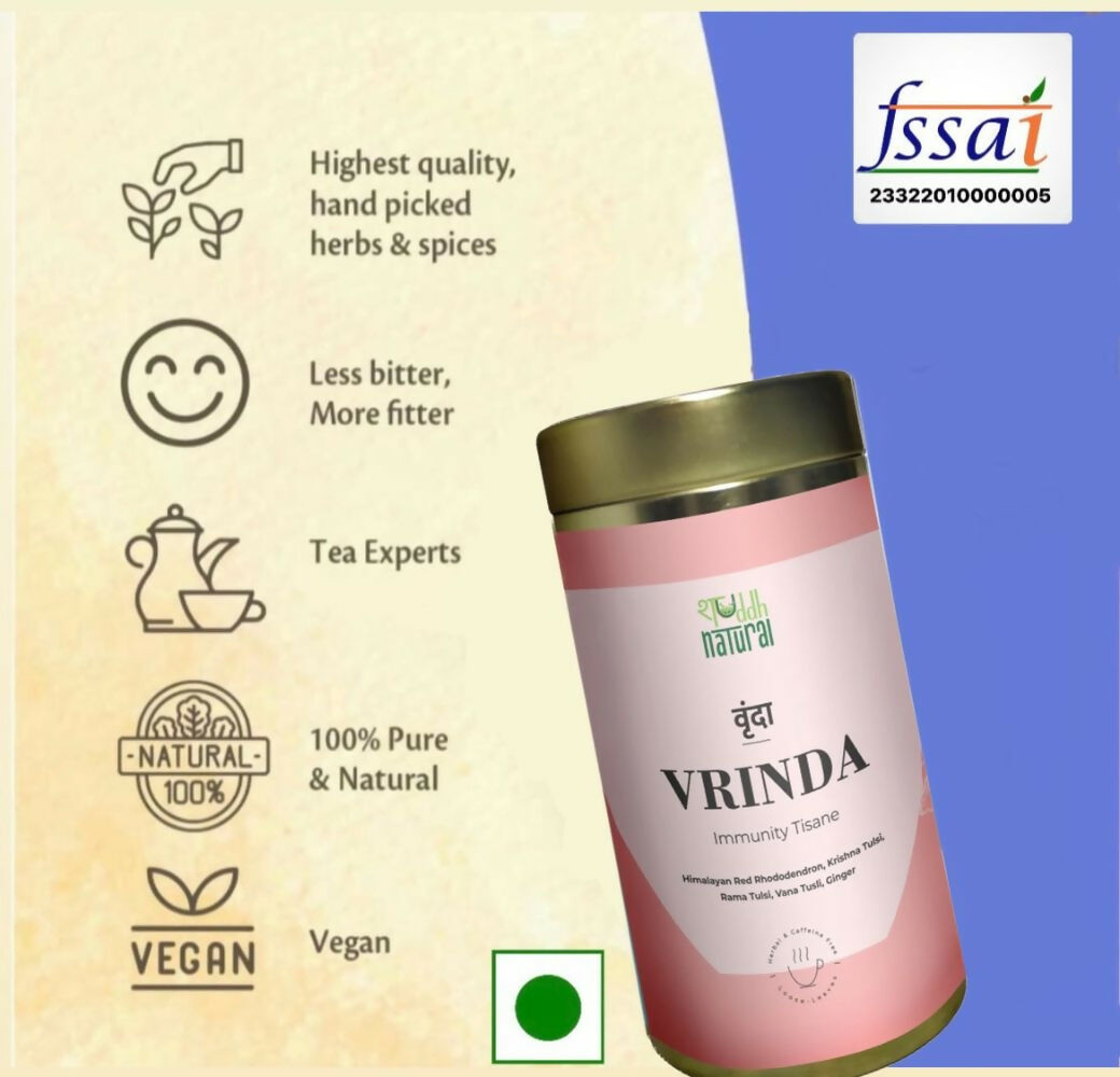 Shuddh Natural Cold Cough Relief Tea Vrinda Floral Tisane | Swadesiicart