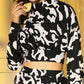Black Crepe Digital Printed Top With Matching Trouser - Shivani