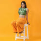 Amodini Designer Studio Women's Banarsi Brocade Sleeveless Green Blouse