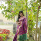 Vishnu Weaves Women's Wine Banarasi Silk Saree with Blouse - Swadesiicart