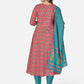 NOZ2TOZ Women Dark Pink Cotton Kurta With Pant & Dupatta (3pcs Set) - Swadesiicart
