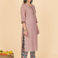 NOZ2TOZ Women's Peach Kurta & Pant With Dupatta Set- (3pcs set) - Swadesiicart