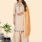 NOZ2TOZ Women's Print & Gota Patti Straight Muslin Yellow Stitched Kurta Sharara With Dupatta - Noz2Toz