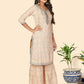 NOZ2TOZ Women's Print & Gota Patti Straight Muslin Yellow Stitched Kurta Sharara With Dupatta - Swadesiicart