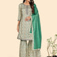 NOZ2TOZ Women's Muslin Turquoise Kurta Sharara With Dupatta- (3pcs set) - Swadesiicart