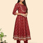 NOZ2TOZ Women's Red Anarkali Kurta & Pant With Dupatta- (3pcs set) - Swadesiicart