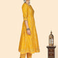 NOZ2TOZ Women's Bandhani & Embroidered Anarkali Cotton Yellow Stitched Kurta Pant With Dupatta - Swadesiicart