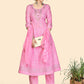 NOZ2TOZ Women's Bandhani & Embroidered Anarkali Cotton Baby Pink Stitched Kurta Pant With Dupatta - Swadesiicart