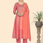 NOZ2TOZ Women Pink Printed Anarkali Kurta With Palazzo & Dupatta (3 pc set) - Noz2Toz