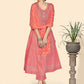 NOZ2TOZ Women Pink Printed Anarkali Kurta With Palazzo & Dupatta (3 pc set) - Swadesiicart