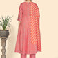 NOZ2TOZ Women Pink Printed Anarkali Kurta With Palazzo & Dupatta (3 pc set) - Swadesiicart