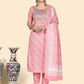 NOZ2TOZ Women Pink Cotton Kurta with Pant & Dupatta (3pcs Set) - Noz2Toz