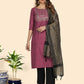 NOZ2TOZ Women's Purple cotton Kurta with Pants & Dupatta (3 Pc Set) - Swadesiicart