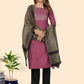 NOZ2TOZ Women's Purple cotton Kurta with Pants & Dupatta (3 Pc Set) - Noz2Toz