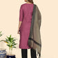 NOZ2TOZ Women's Purple cotton Kurta with Pants & Dupatta (3 Pc Set) - Swadesiicart