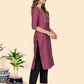 NOZ2TOZ Women's Purple cotton Kurta with Pants & Dupatta (3 Pc Set) - Swadesiicart