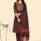 NOZ2TOZ Women's Print & Sequience Straight Cotton Black Stitched Kurta Pant With Dupatta - Noz2Toz