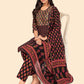 NOZ2TOZ Women's Print & Sequience Straight Cotton Black Stitched Kurta Pant With Dupatta - Swadesiicart