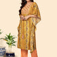 NOZ2TOZ Women Yellow Rayon Kaftan Kurta With Pant (2pcs Set) - Swadesiicart
