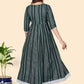 NOZ2TOZ Women's Print & Embroidered Anarkali Cotton Green Stitched Kurta - Swadesiicart