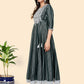 NOZ2TOZ Women's Print & Embroidered Anarkali Cotton Green Stitched Kurta - Swadesiicart