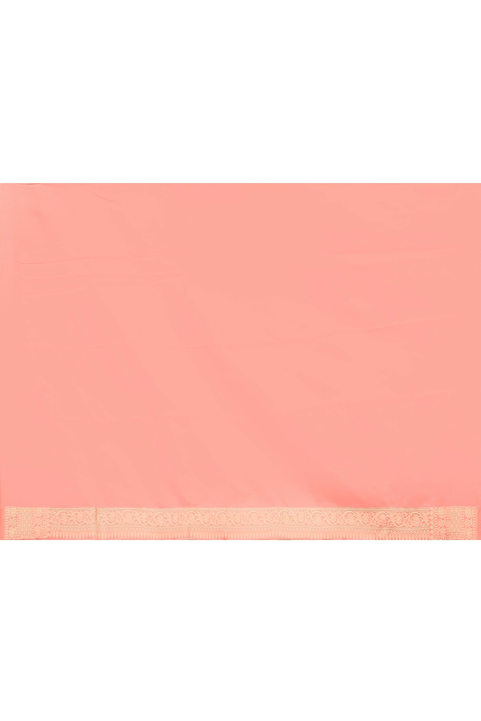 Joban Fashion Peach Banarasi Katan Pure Handloom Banarasi Silk Saree | Swadesiicart
