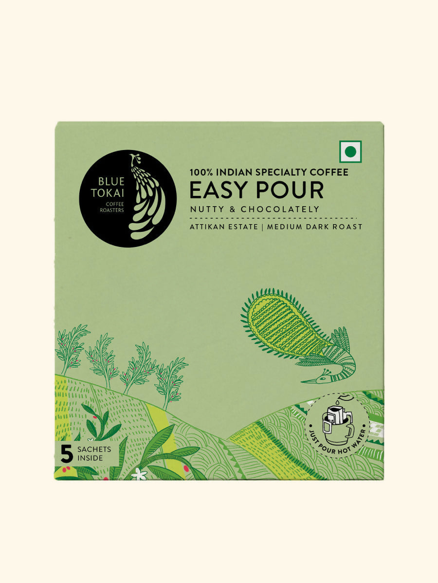 Blue Tokai Attikan Estate Medium-Dark Roast Easy Pour Sachets - Blue Tokai