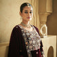 Anaita Purple Embroidered Work Velvet Stitched Plazo Suit
