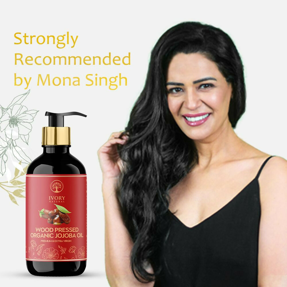 Ivory Natural Wood Pressed Organic Jojoba Oil Premium & Extra Virgin For Smooth Dry Skin, Avoid Flakiness, & Improve Skin Elasticity | Swadesiicart