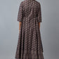 W for Woman Brown Paisley Printed Pure Cotton Flared Kurta and Parallel Pants Set