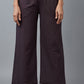 W for Woman Brown Paisley Printed Pure Cotton Flared Kurta and Parallel Pants Set