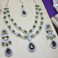 Jewel City Teardrop Bridal Necklace Set with Earrings & Maang Tikka - Ethnic Wedding Jewelry for Brides & Parties | Swadesiicart