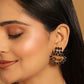 Nuyug 22K Gold Plated Crystal Studded Contemporary Floral Shaped Stud Earrings | Swadesiicart
