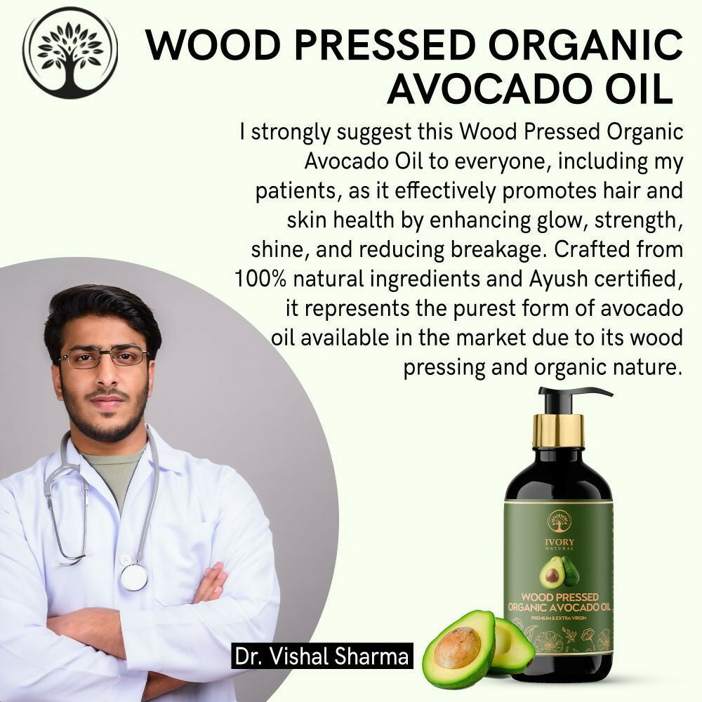 Ivory Natural Wood Pressed Organic Avocado Oil Premium & Extra Virgin | Swadesiicart