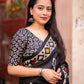 Black Silk Blend Ethnic Motifs Saree with Unstitched Blouse - Hiral Fashion