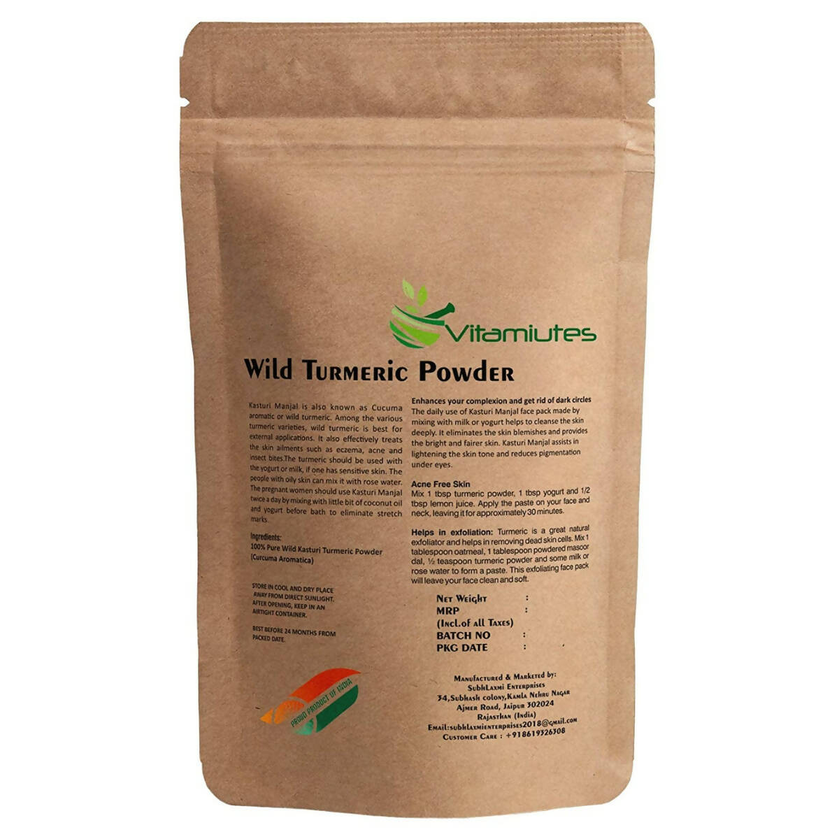 Vitaminutes Wild Turmeric Powder - Swadesiicart