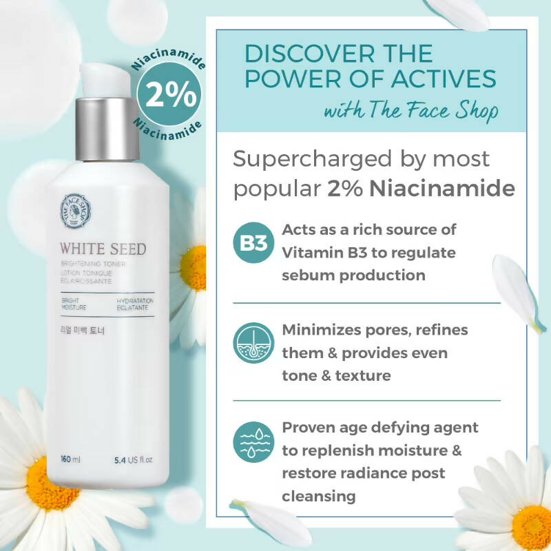 The Face Shop White Seed Brightening Toner - Korean Skincare | Swadesiicart